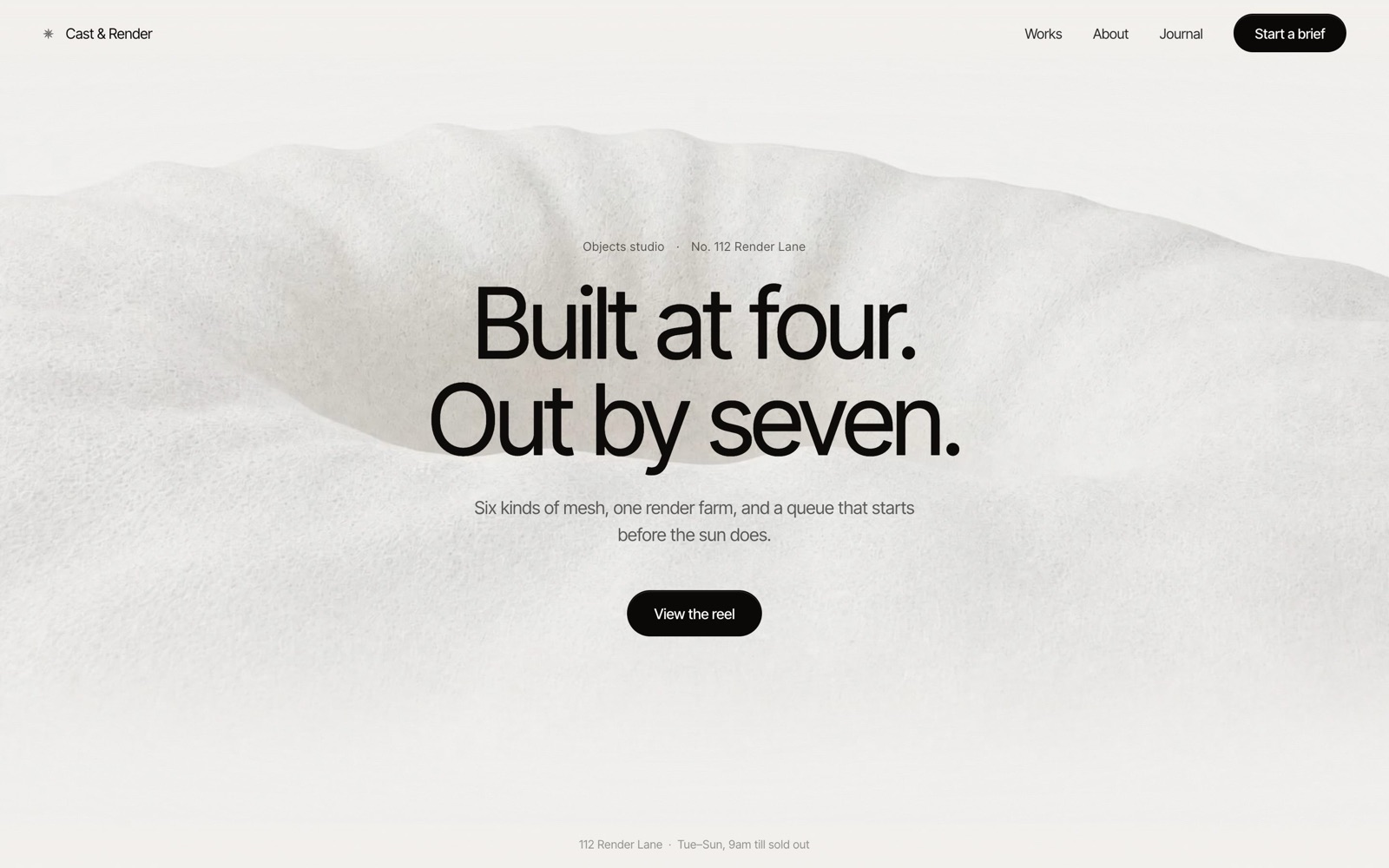 Cast & Render home page