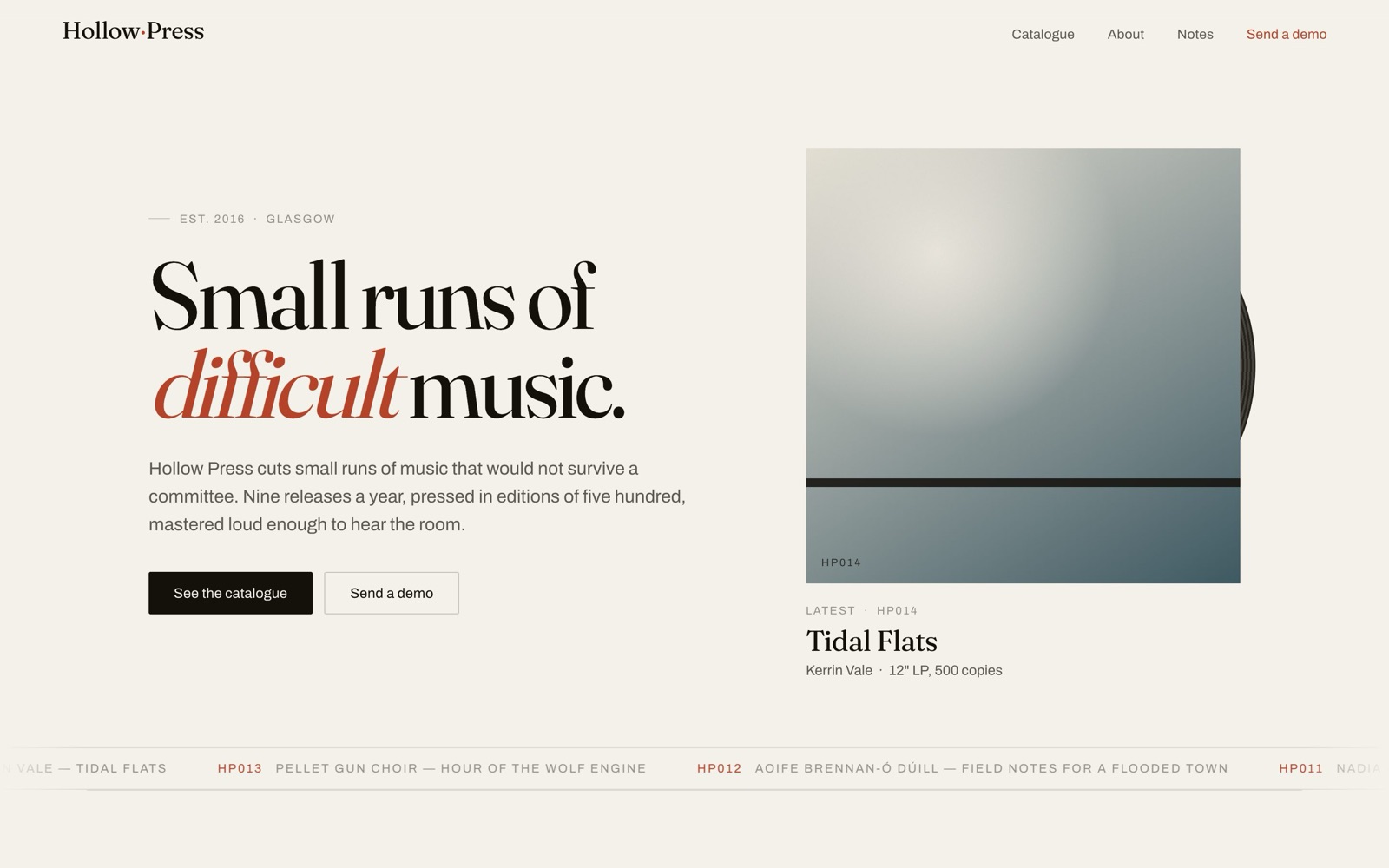 Hollow Press home page